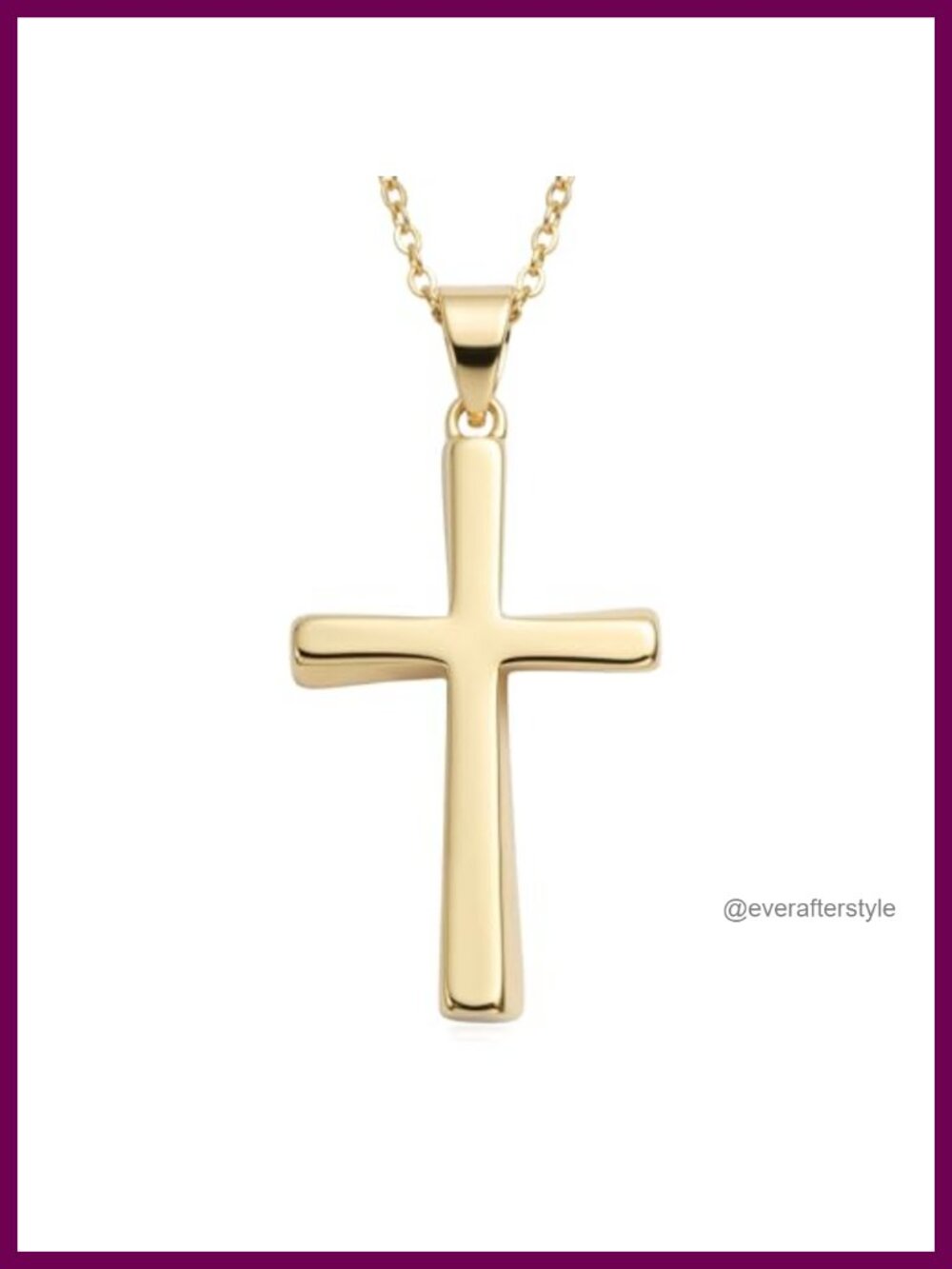 14K Gold Plated Cross Necklace Minimalist Pendant Faith Jewelry